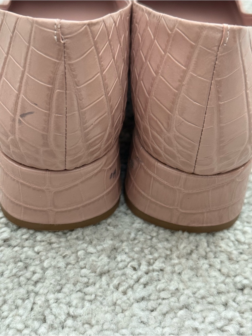 Tory Burch Croc-Embossed Logo Ballet Flats in Taupe Size 11 - Picture 6 of 10